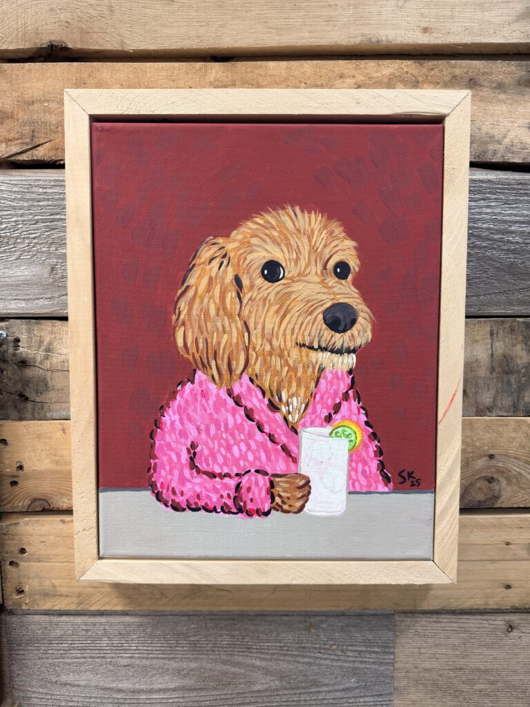 Ruby acrylic painting on canvas